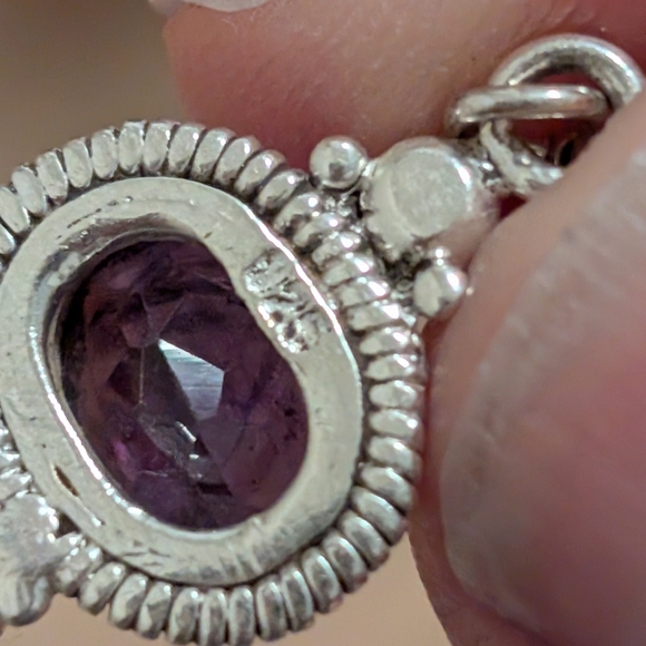 Sterling silver amethyst earrings - Picture 5 of 5